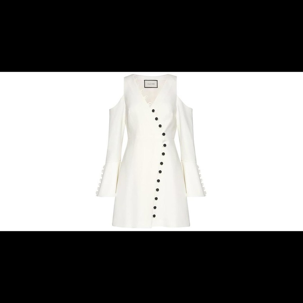 ALEXIS size MEDIUM dress white with bell sleeves